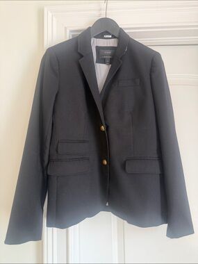 J. Crew Black Schoolboy Tailored Blazer with Gold Buttons Size 4